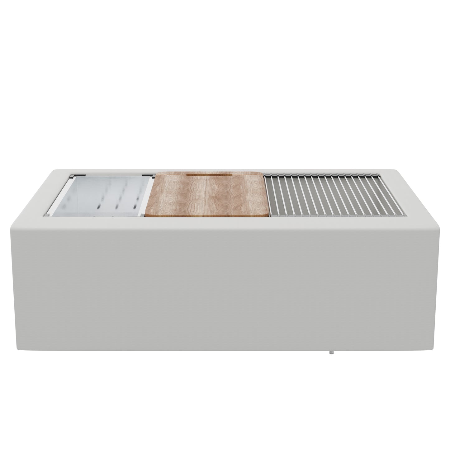 StoneCore Single Bowl Farmhouse Kitchen Sink Kit in Alpine White - NKS-SC33SBFARM-ALPWHT