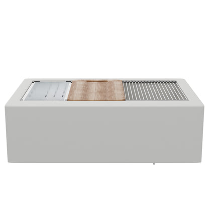 StoneCore Single Bowl Farmhouse Kitchen Sink Kit in Alpine White - NKS-SC33SBFARM-ALPWHT