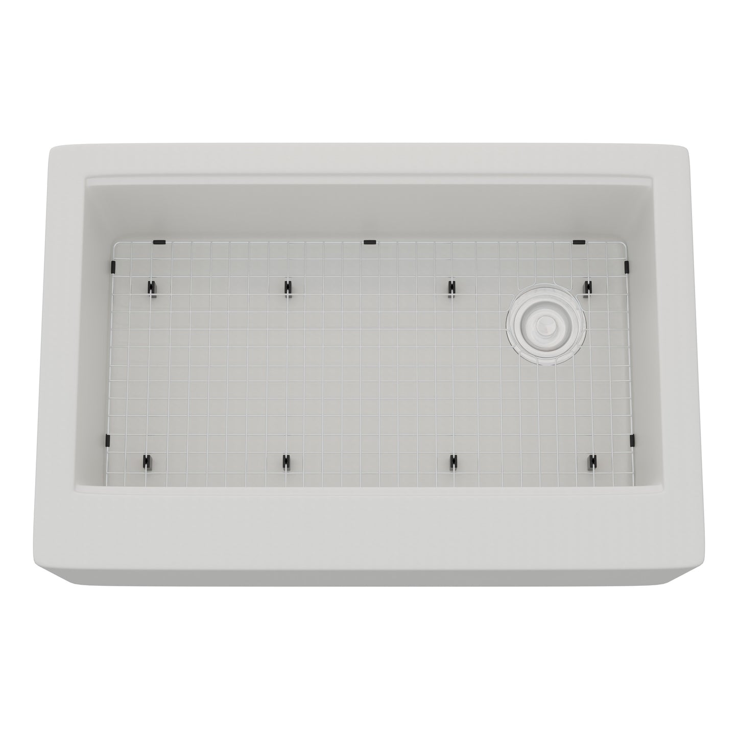 StoneCore Single Bowl Farmhouse Kitchen Sink Kit in Alpine White - NKS-SC33SBFARM-ALPWHT