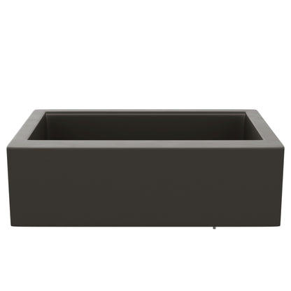 StoneCore Single Bowl Farmhouse Kitchen Sink Kit in Granite Ash - NKS-SC33SBFARM-GRASH