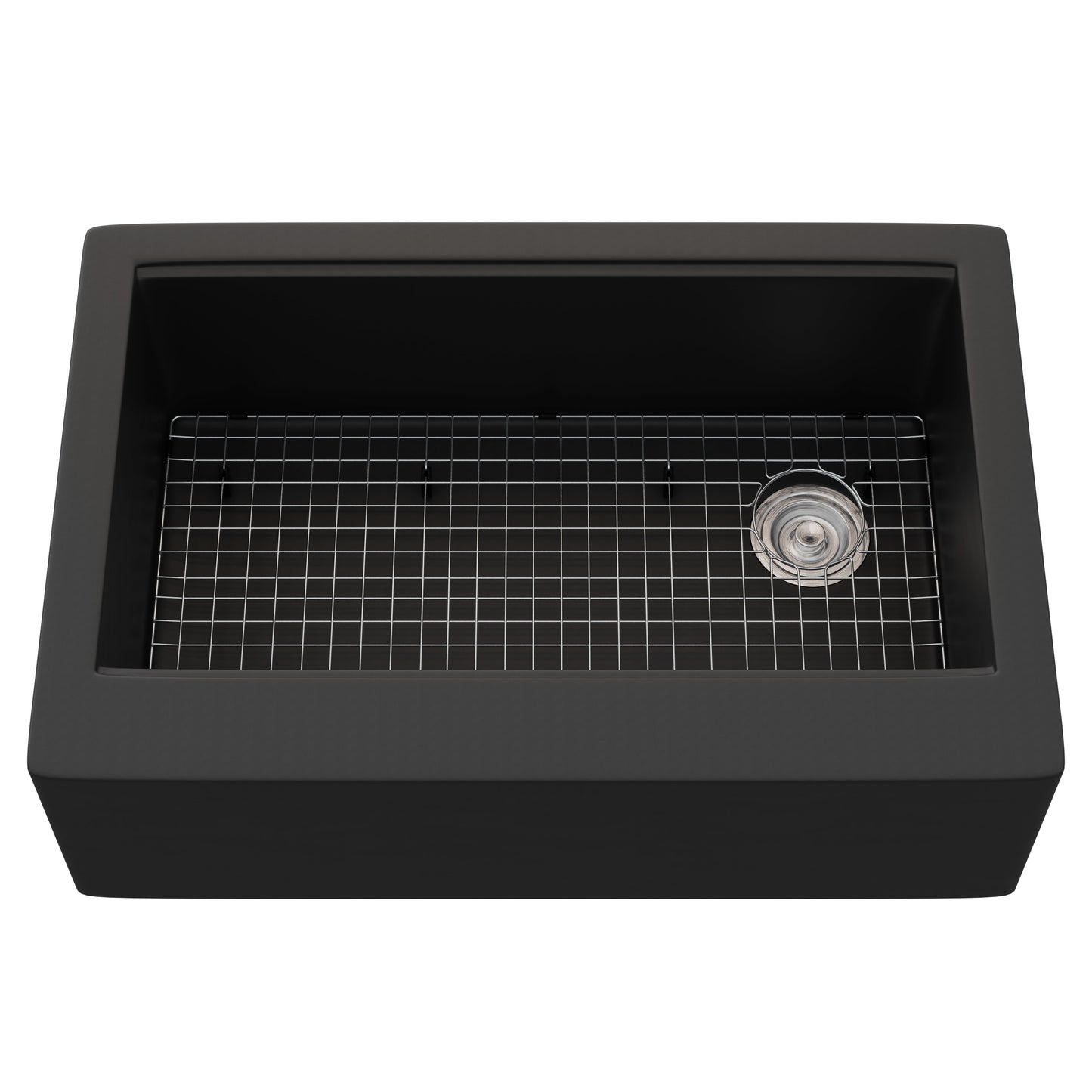 StoneCore Single Bowl Farmhouse Kitchen Sink Kit in Graphite - NKS-SC33SBFARM-GRPH