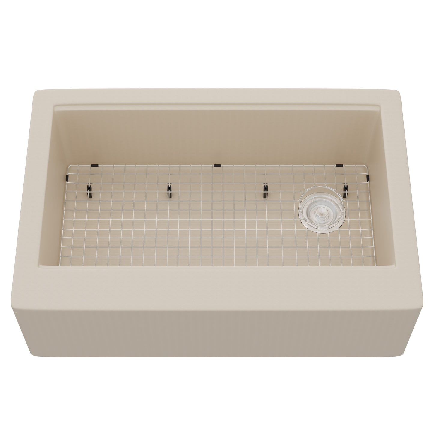 StoneCore Single Bowl Farmhouse Kitchen Sink Kit in Sandstone - NKS-SC33SBFARM-SNDS
