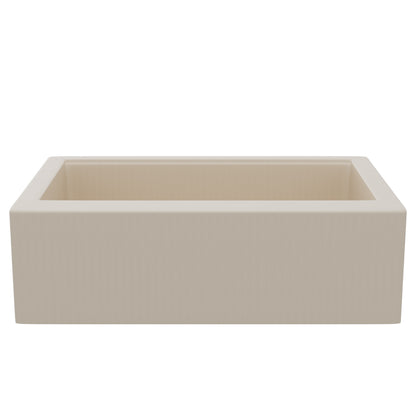 StoneCore Single Bowl Farmhouse Kitchen Sink Kit in Sandstone - NKS-SC33SBFARM-SNDS