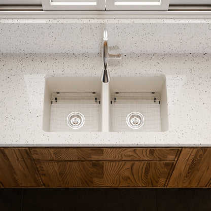 StoneCore 50/50 Double Bowl Kitchen sink in Alpine White - NKS-SC5050-ALPWHT