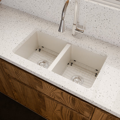 StoneCore 50/50 Double Bowl Kitchen sink in Alpine White - NKS-SC5050-ALPWHT