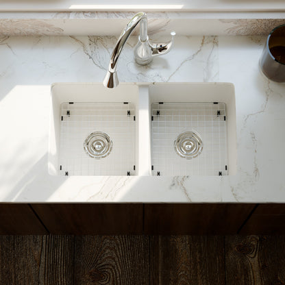 StoneCore 50/50 Double Bowl Kitchen sink in Alpine White - NKS-SC5050-ALPWHT