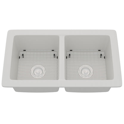 StoneCore 50/50 Double Bowl Kitchen sink in Alpine White - NKS-SC5050-ALPWHT
