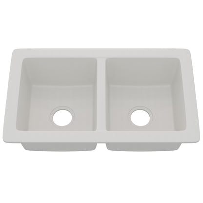 StoneCore 50/50 Double Bowl Kitchen sink in Alpine White - NKS-SC5050-ALPWHT