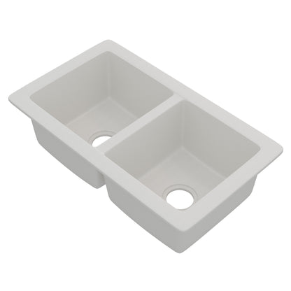 StoneCore 50/50 Double Bowl Kitchen sink in Alpine White - NKS-SC5050-ALPWHT