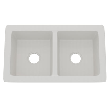StoneCore 50/50 Double Bowl Kitchen sink in Alpine White - NKS-SC5050-ALPWHT