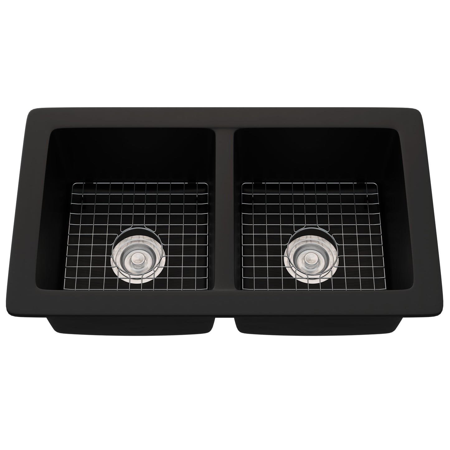 StoneCore 50/50 Double Bowl Kitchen sink in Black - NKS-SC5050-BLCK