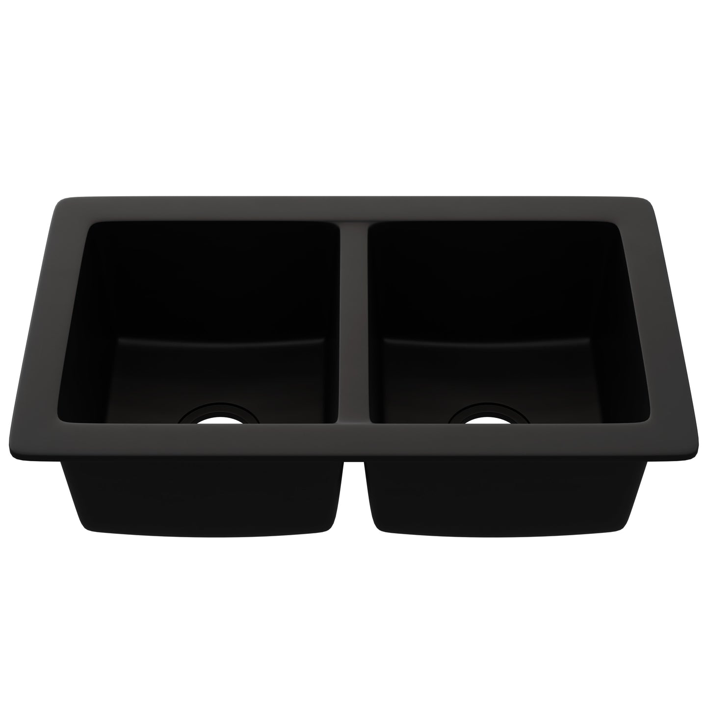 StoneCore 50/50 Double Bowl Kitchen sink in Black - NKS-SC5050-BLCK