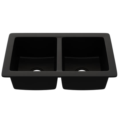 StoneCore 50/50 Double Bowl Kitchen sink in Black - NKS-SC5050-BLCK