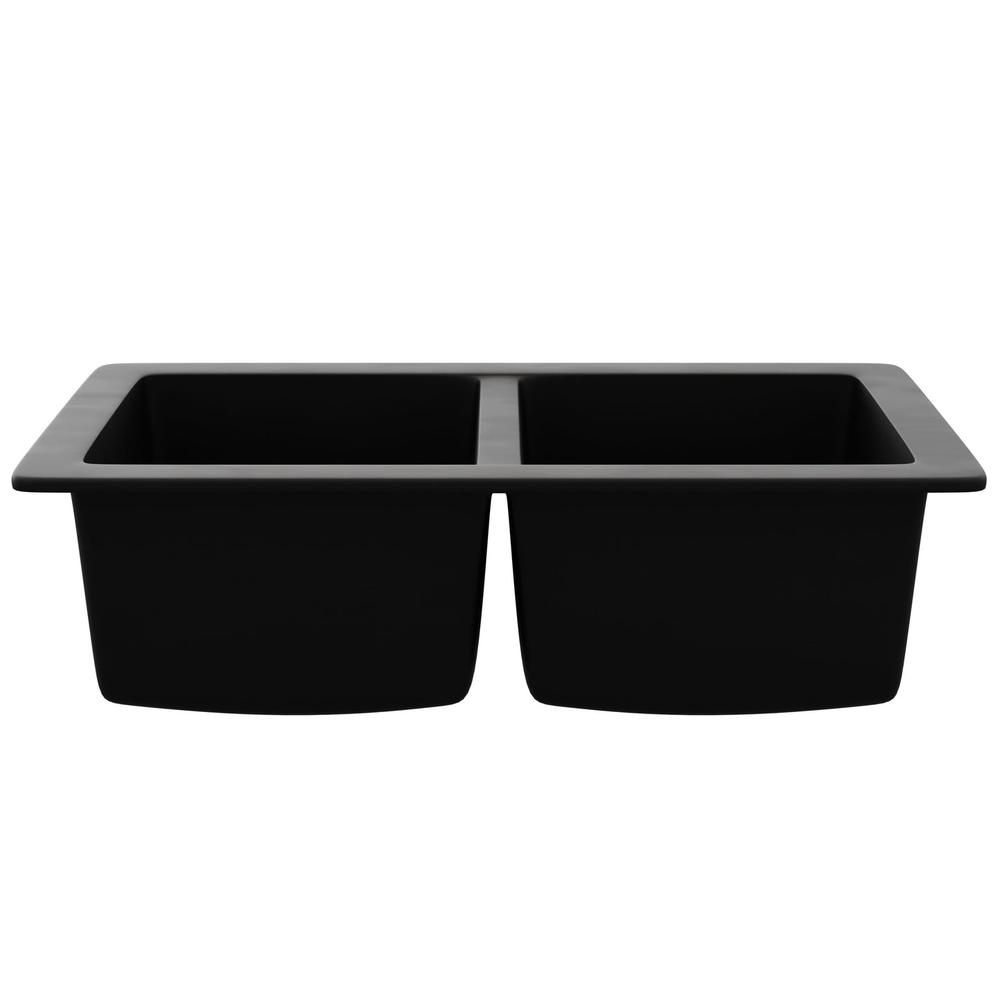 StoneCore 50/50 Double Bowl Kitchen sink in Black - NKS-SC5050-BLCK