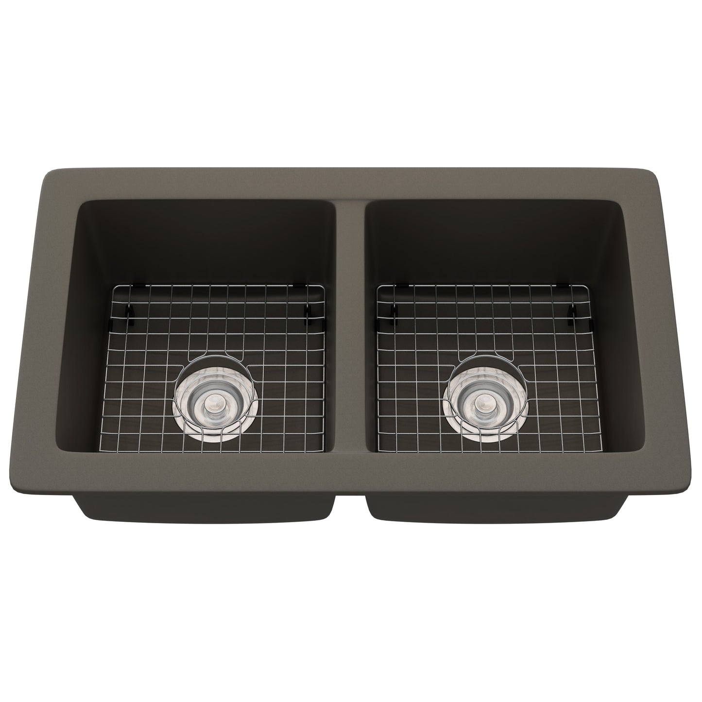 StoneCore 50/50 Double Bowl Kitchen sink in Granite Ash - NKS-SC5050-GRASH