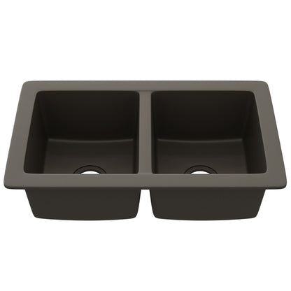 StoneCore 50/50 Double Bowl Kitchen sink in Granite Ash - NKS-SC5050-GRASH