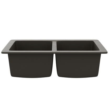 StoneCore 50/50 Double Bowl Kitchen sink in Granite Ash - NKS-SC5050-GRASH