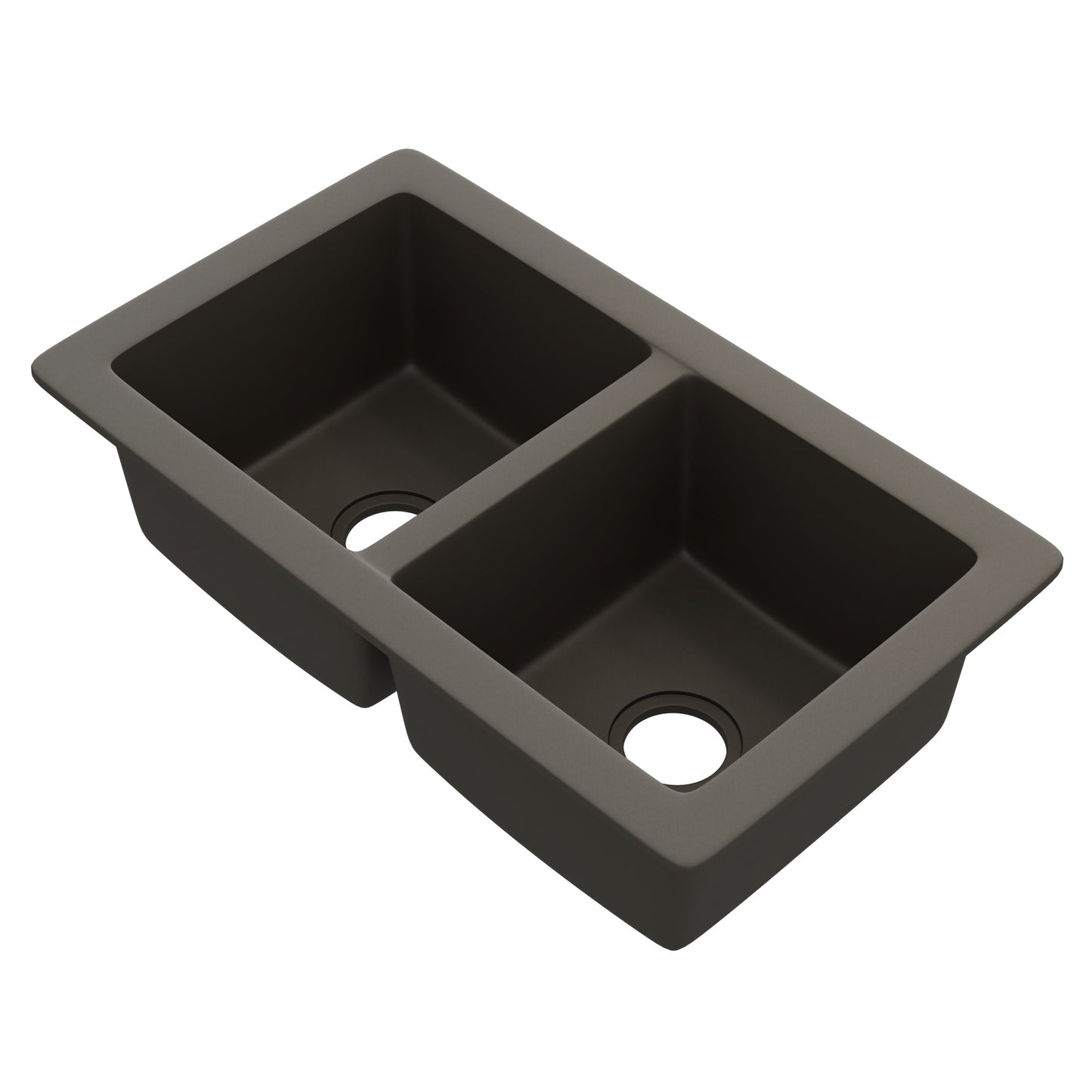 StoneCore 50/50 Double Bowl Kitchen sink in Granite Ash - NKS-SC5050-GRASH