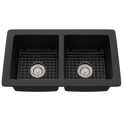 StoneCore 50/50 Double Bowl Kitchen sink in Graphite - NKS-SC5050-GRPH