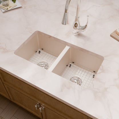 StoneCore 50/50 Double Bowl Kitchen sink in Sandstone - NKS-SC5050-SNDS