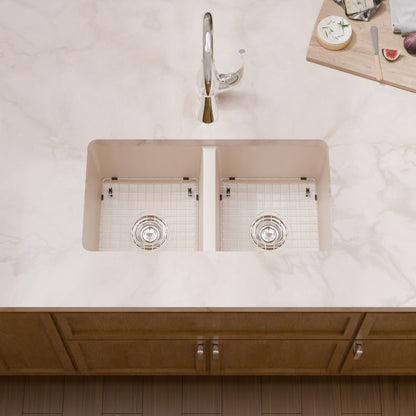 StoneCore 50/50 Double Bowl Kitchen sink in Sandstone - NKS-SC5050-SNDS