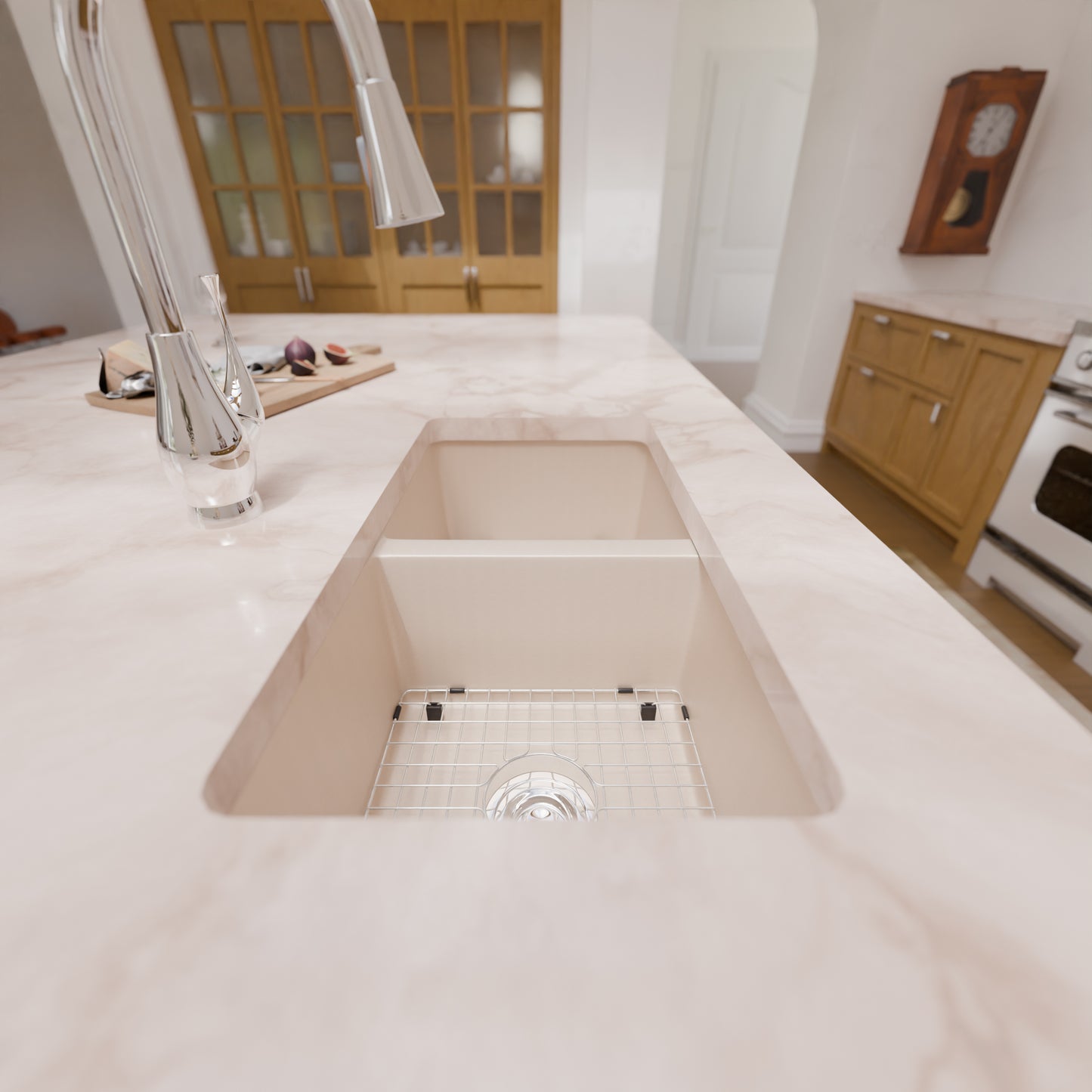 StoneCore 50/50 Double Bowl Kitchen sink in Sandstone - NKS-SC5050-SNDS