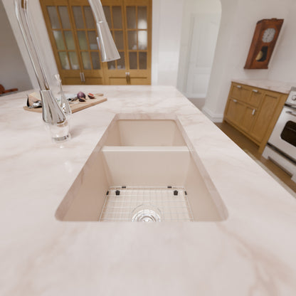 StoneCore 50/50 Double Bowl Kitchen sink in Sandstone - NKS-SC5050-SNDS