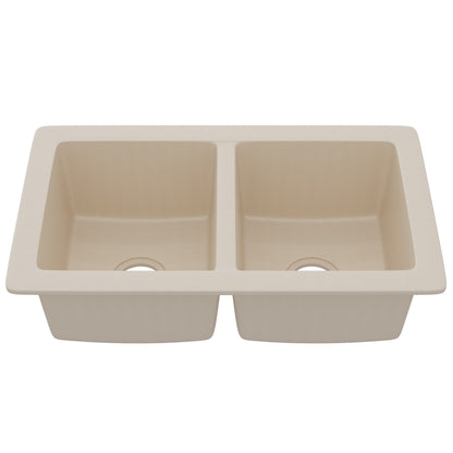 StoneCore 50/50 Double Bowl Kitchen sink in Sandstone - NKS-SC5050-SNDS