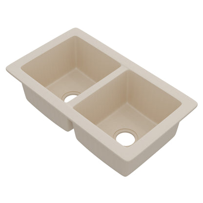 StoneCore 50/50 Double Bowl Kitchen sink in Sandstone - NKS-SC5050-SNDS
