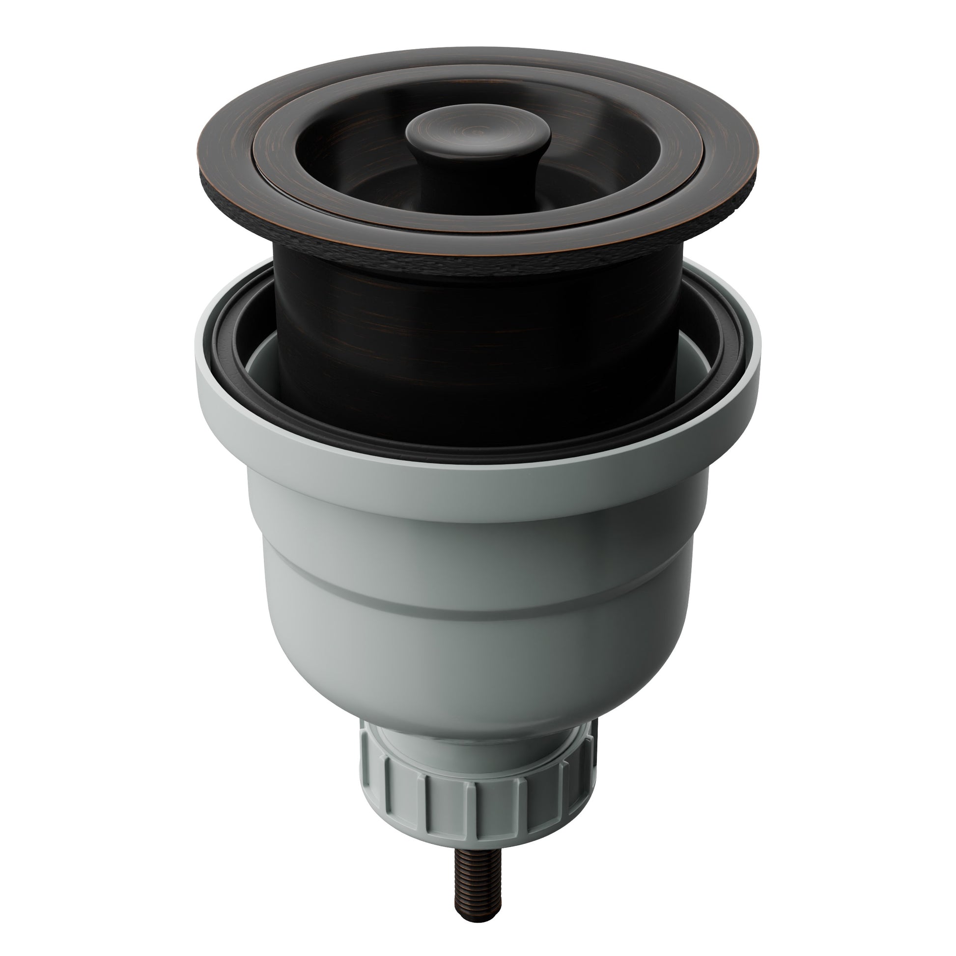 Novatto 3.5-inch extra long kitchen strainer basket drain with cover, bar and prep sink accessory, in oil-rubbed bronze finish.