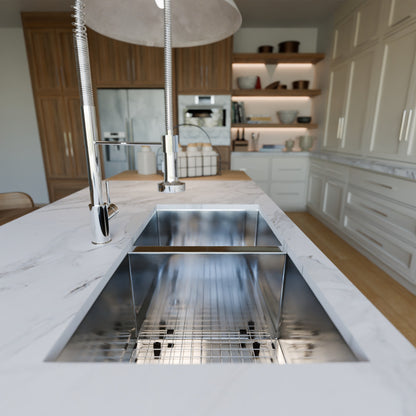 Contemporary Zero Radius Double Bowl Stainless Steel Kitchen Sink - NKSS-DBART02