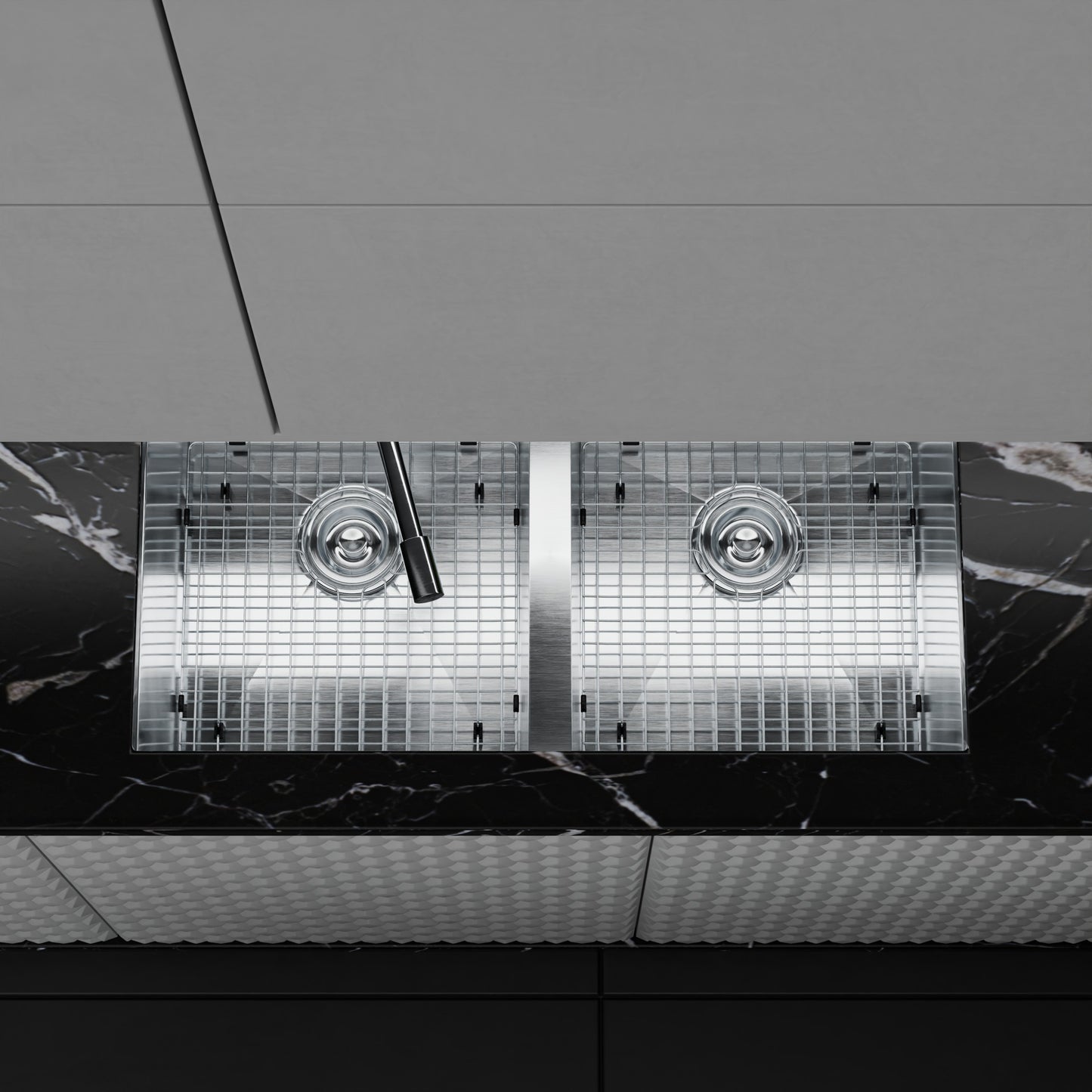 Contemporary Zero Radius Double Bowl Stainless Steel Kitchen Sink - NKSS-DBART02