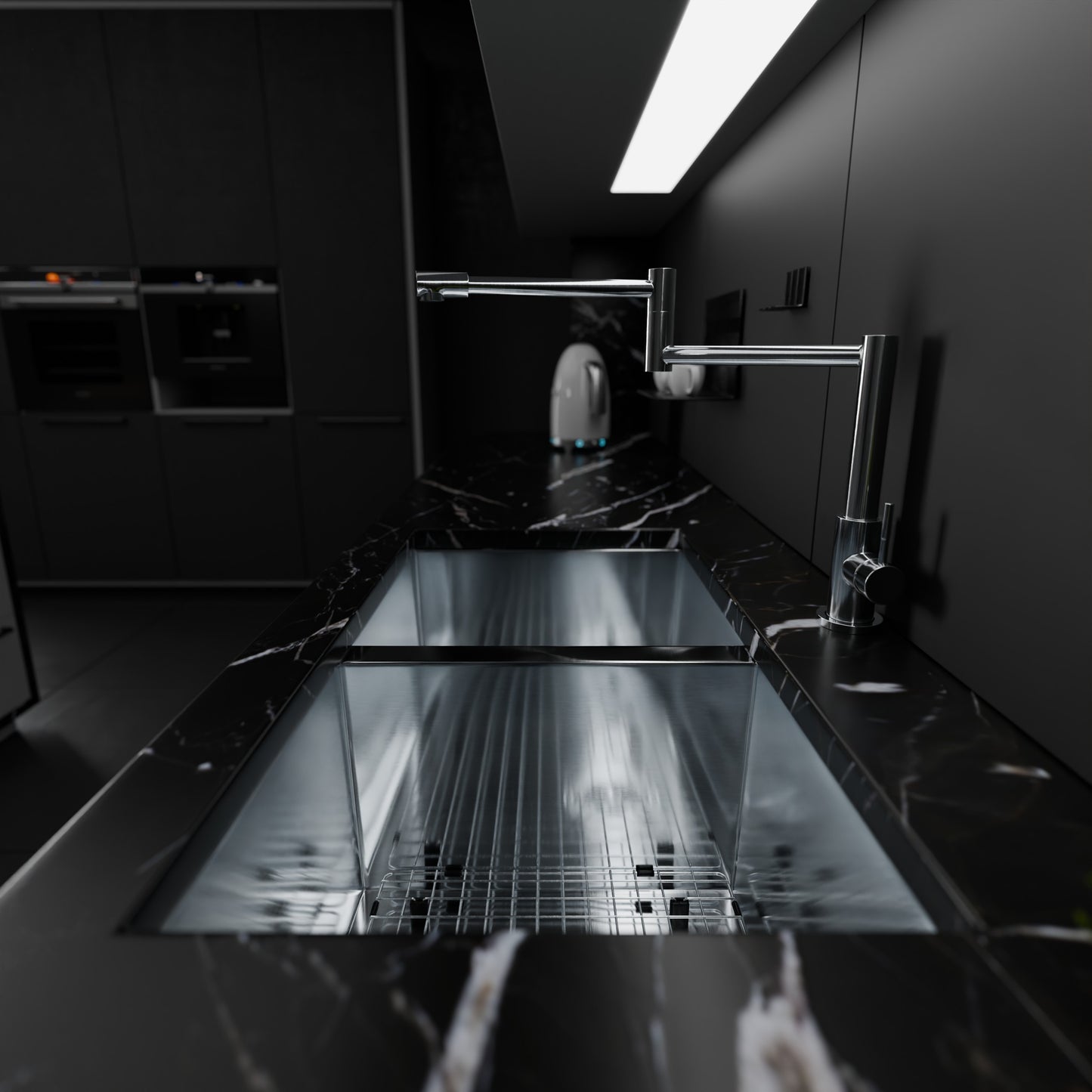 Contemporary Zero Radius Double Bowl Stainless Steel Kitchen Sink - NKSS-DBART02