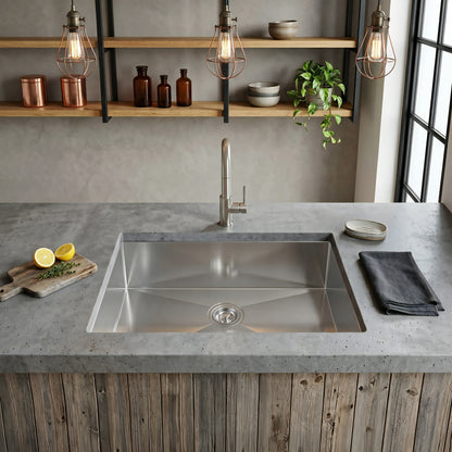 30-inch Stainless Steel Single Bowl Kitchen Sink - NKSS-R030189SB