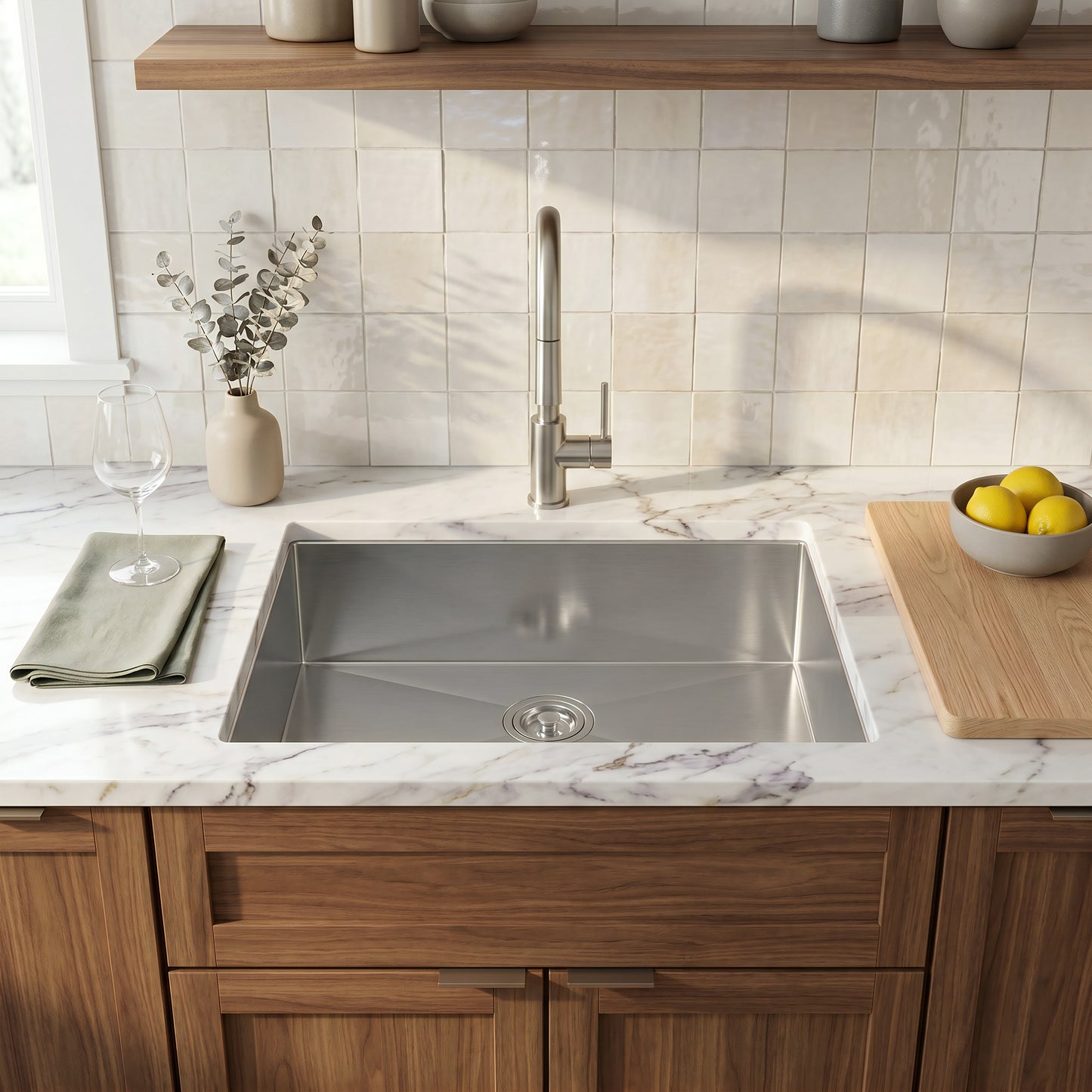30-inch Stainless Steel Single Bowl Kitchen Sink - NKSS-R030189SB