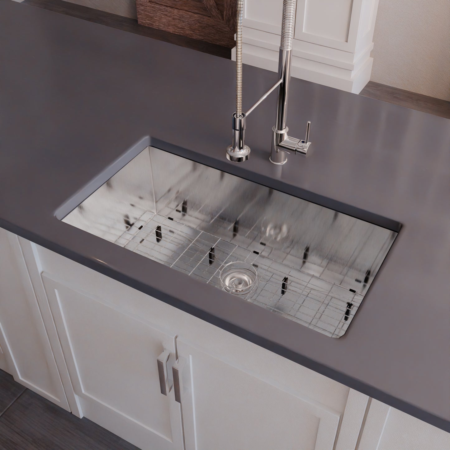 Contemporary stainless steel single bowl kitchen sink by Novatto with zero radius edges, sleek and modern design.