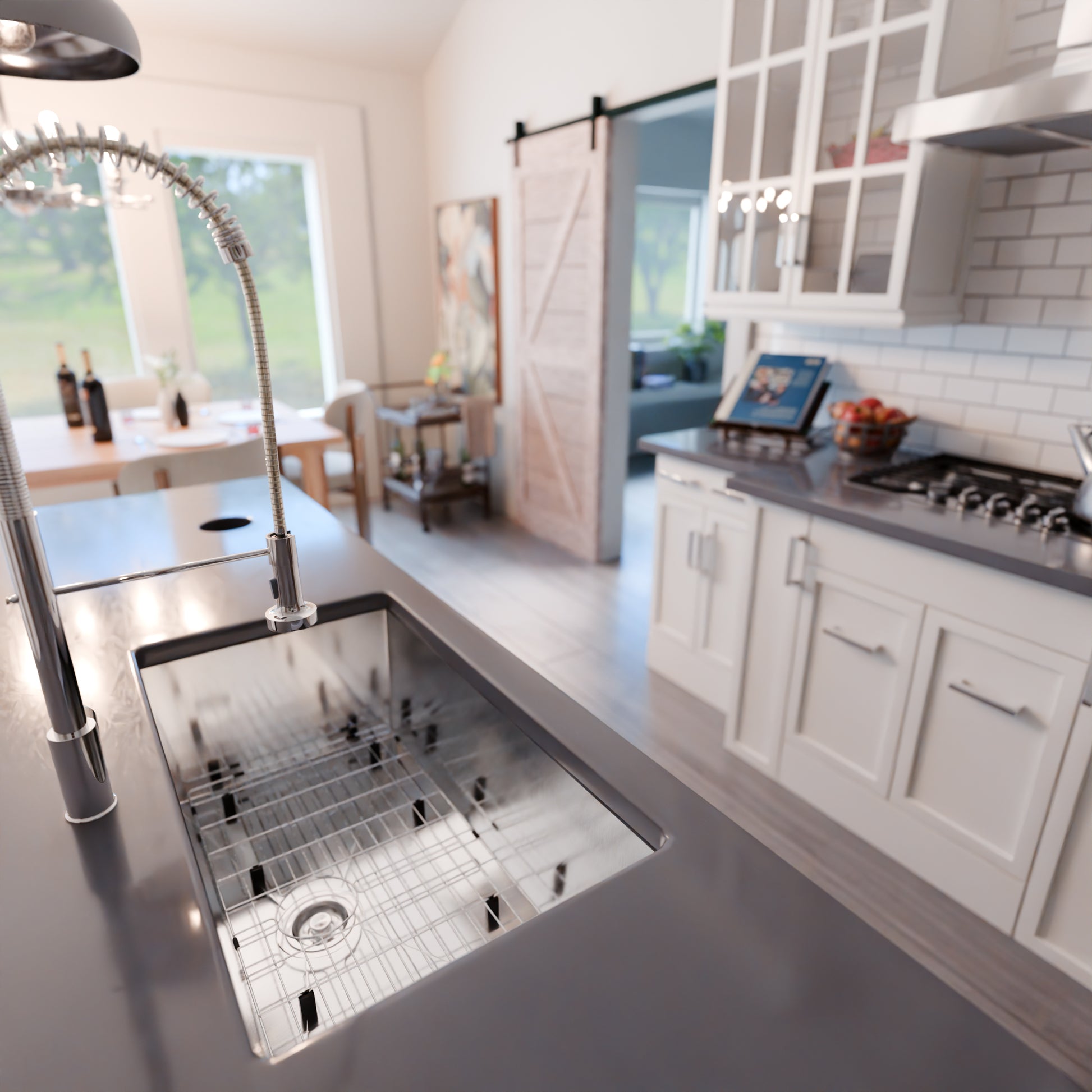 Contemporary stainless steel single bowl kitchen sink by Novatto with zero radius edges, sleek and modern design.