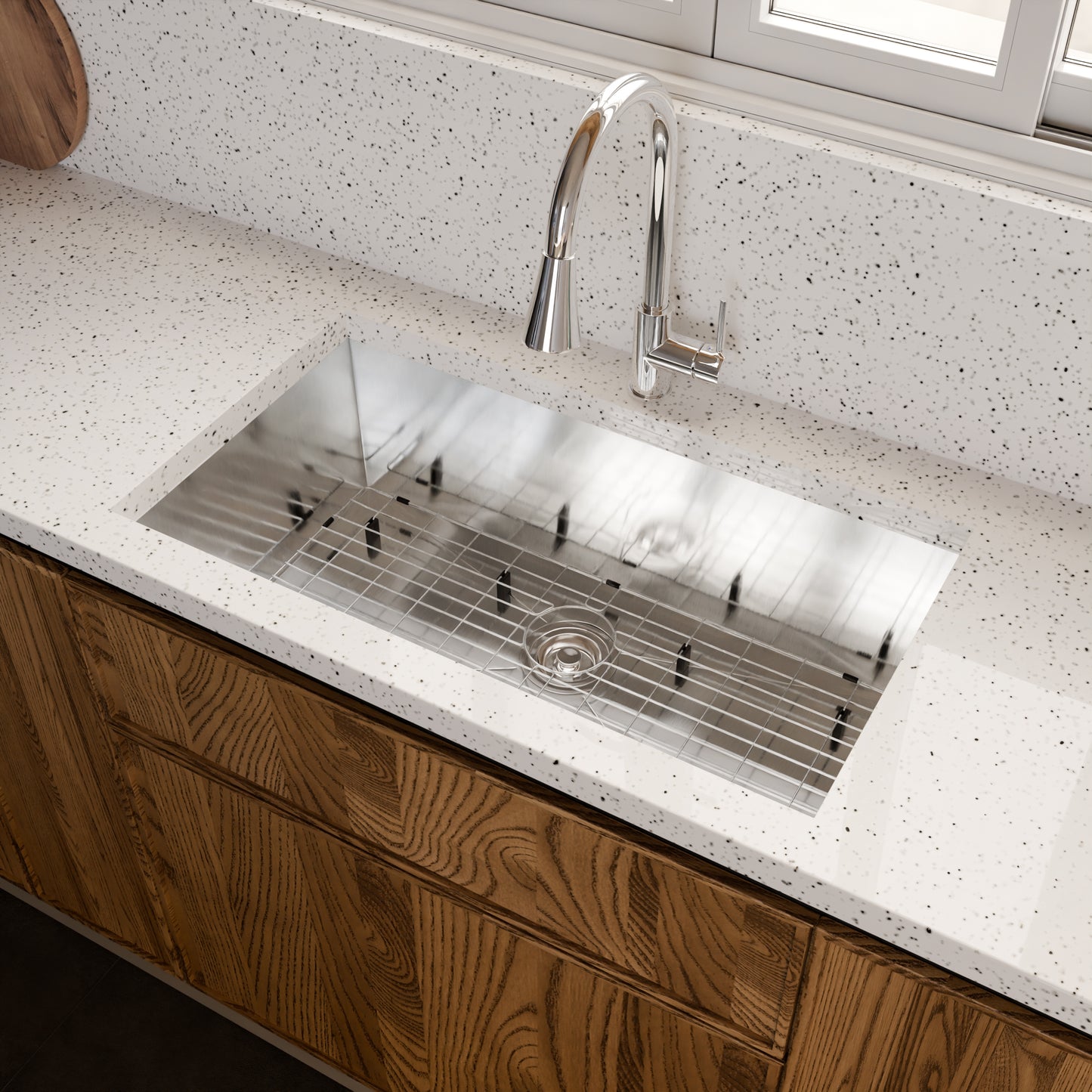 32-inch Stainless Steel Single Bowl Kitchen Sink - NKSS-R032189SB
