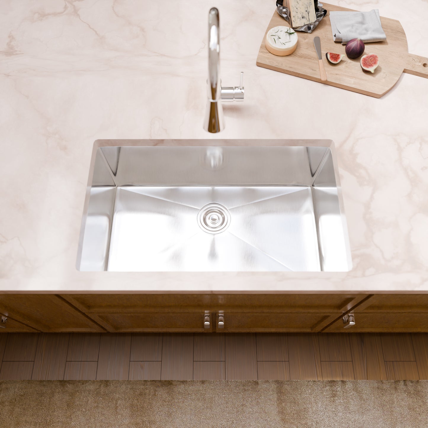 30-inch Stainless Steel Single Bowl Kitchen Sink - NKSS-R1030189SB