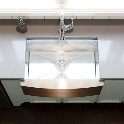30-inch Stainless Steel Single Bowl Farmhouse Kitchen Sink  - NKSS-R103021SBFRM