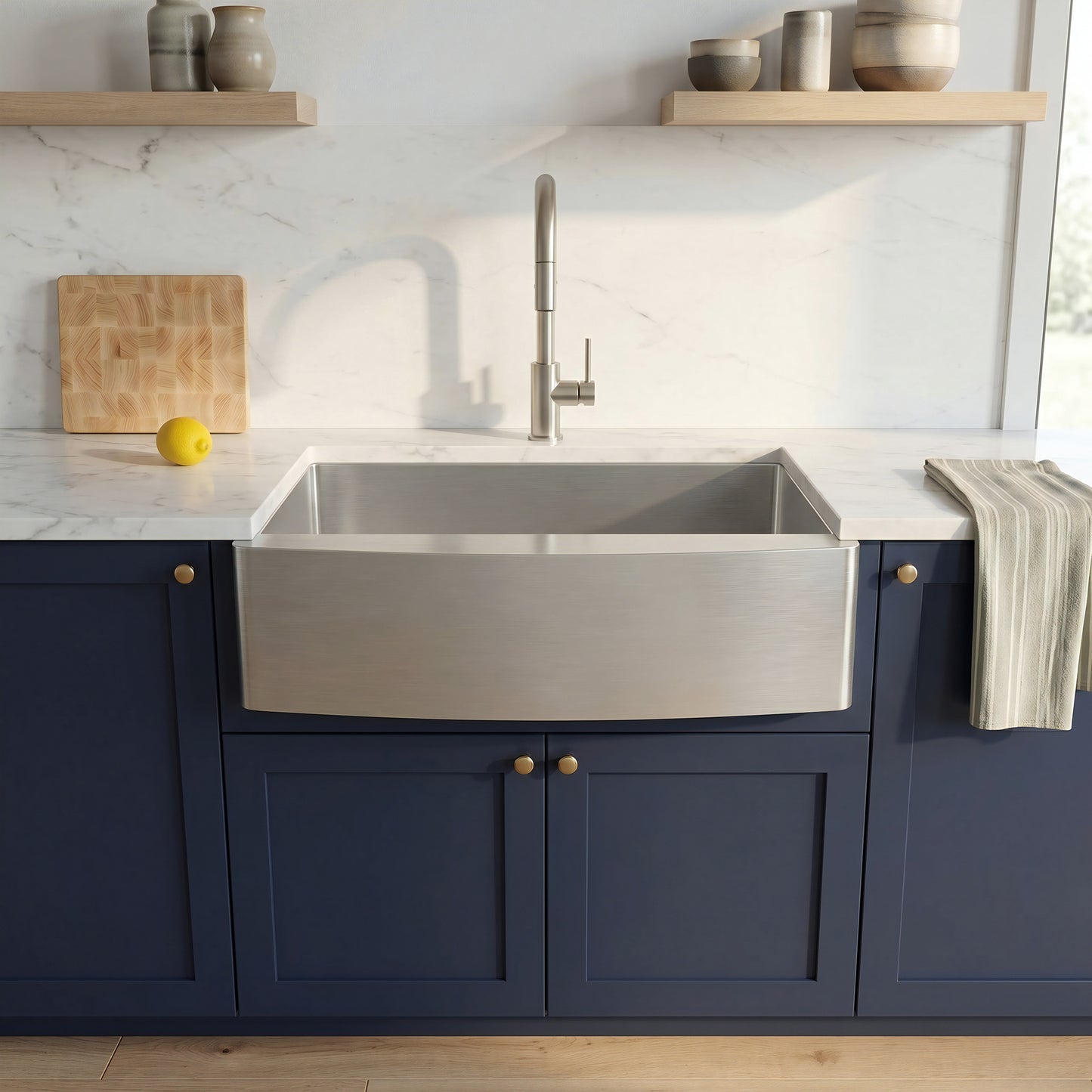 30-inch Stainless Steel Single Bowl Farmhouse Kitchen Sink  - NKSS-R103021SBFRM