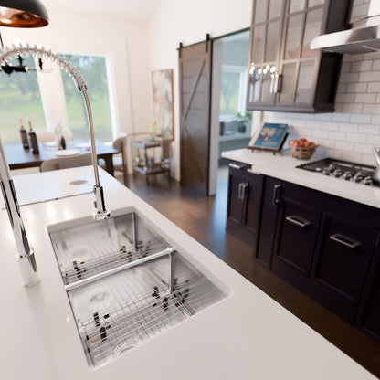 32-inch Stainless Steel Double Bowl Kitchen Sink - NKSS-R1032189DB