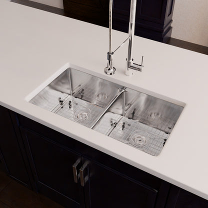 32-inch Stainless Steel Double Bowl Kitchen Sink - NKSS-R1032189DB