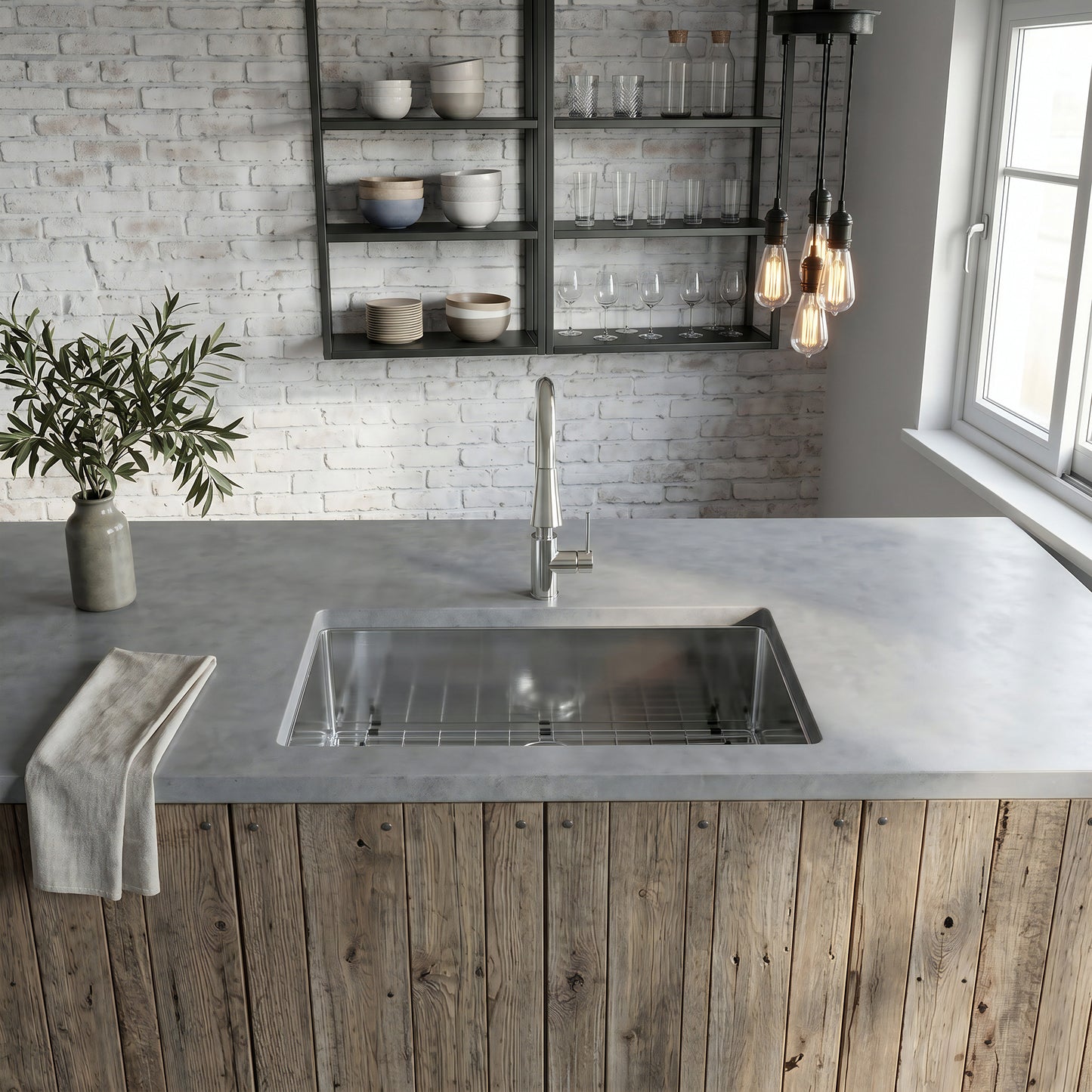32-inch Stainless Steel Single Bowl Kitchen Sink - NKSS-R1032189SB