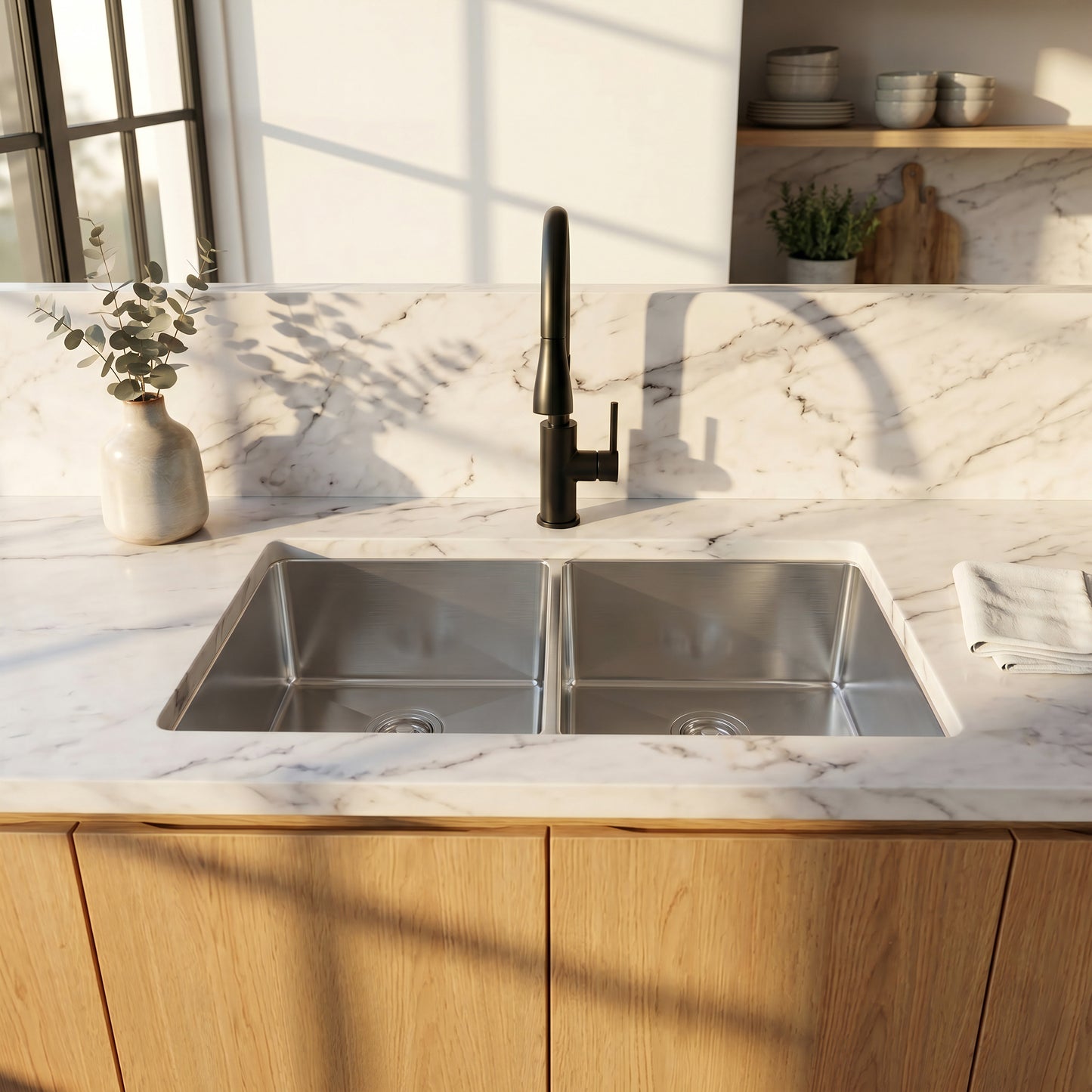 33-inch Stainless Steel Double Bowl Kitchen Sink - NKSS-R10331910DB