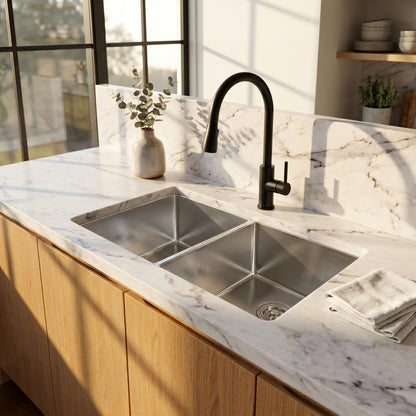 33-inch Stainless Steel Double Bowl Kitchen Sink - NKSS-R10331910DB