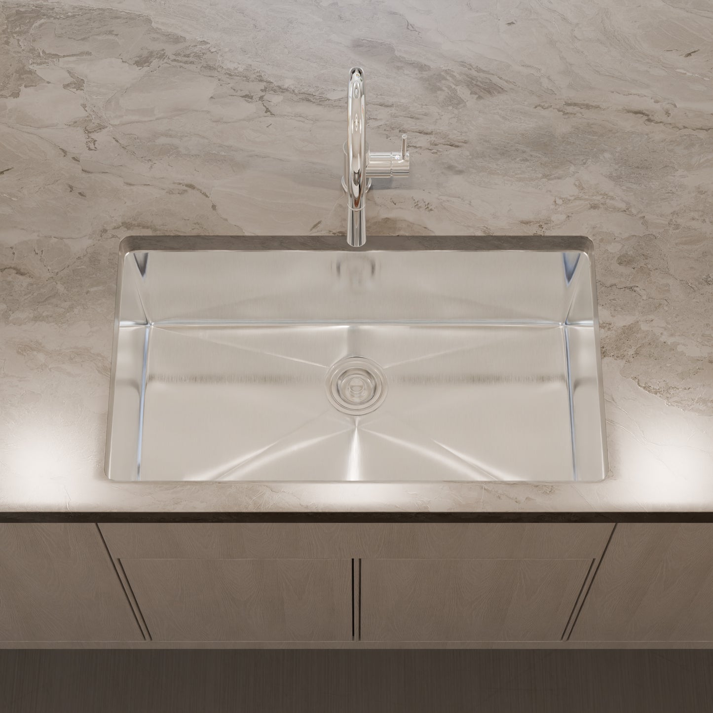 33-inch Stainless Steel Single Bowl Kitchen Sink - NKSS-R10331910SB