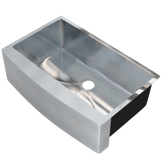 33-inch Stainless Steel Single Bowl Farmhouse Kitchen Sink  - NKSS-R103321SBFRM