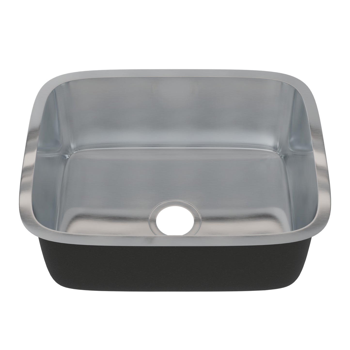 Novatto 23-inch single bowl stainless steel kitchen sink with sleek design and durable construction, shown without drain.