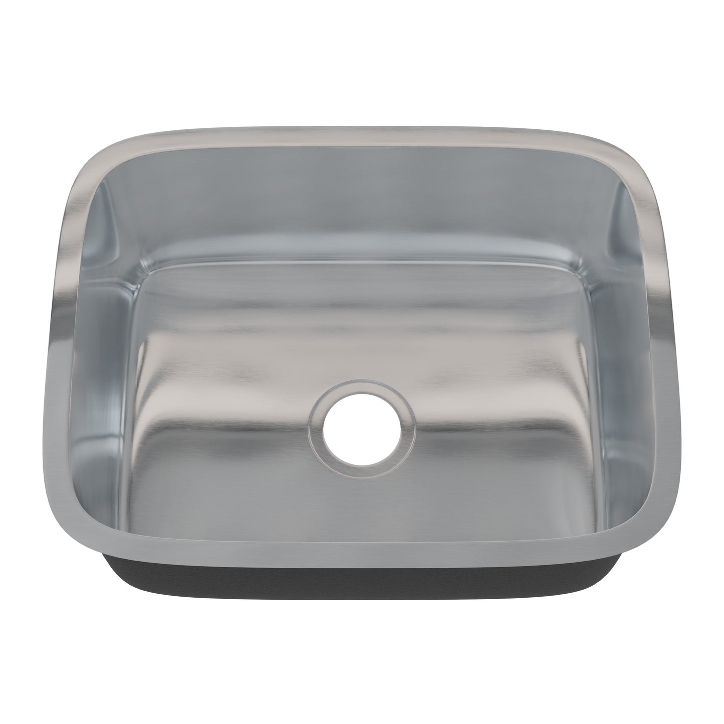 Novatto Classic 23-inch single bowl stainless steel kitchen/bar sink with smooth finish and spacious basin.